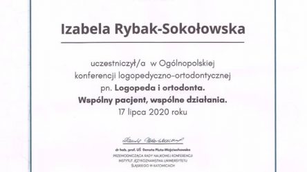 Izabela Rybak-Sokołowska - certyfikat 29061201