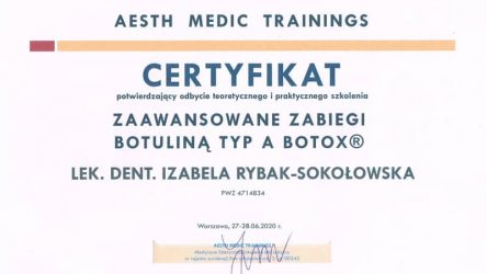 Izabela Rybak-Sokołowska - certyfikat 29061202