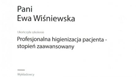 Ewa Wiśniewska - certyfikat 201