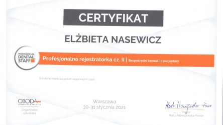 Elżbieta Nasewicz - certyfikat 3