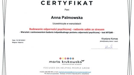 Anna Palmowska - cert comunication