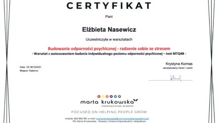 Elżbieta Nasewicz - cert comunication