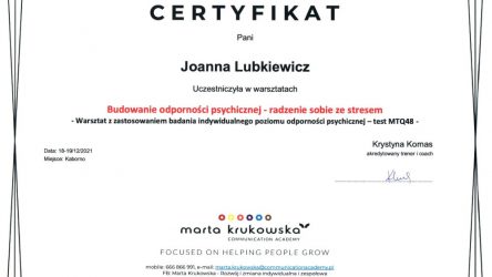 Joanna Lubkiewicz - cert comunication